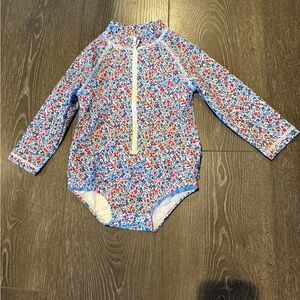 Janie and Jack Long-Sleeve Floral One-Piece Baby Girl Swimsuit